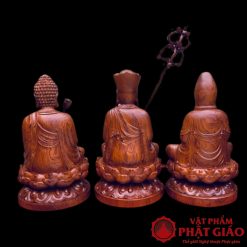Bộ Tượng Ta Bà Tam Thánh Gỗ Hương Cao 50cm 4 15 2