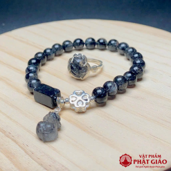 Vòng Đá Thạch Anh Tóc Mix Tì Hưu Thiên Lộc, Lu Thống 2 2 1