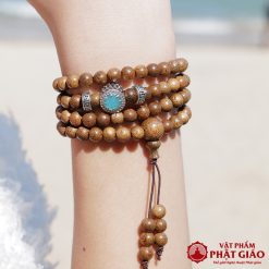 Vòng Tay Trầm Hương 108 Hạt Mix Charm Đá Mắt Mèo 6mm 8 2 1 4