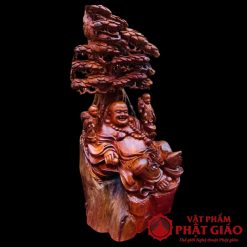Tượng Di Lặc Ngồi Gốc Tùng Gỗ Hương Cao 83cm 2 2 12
