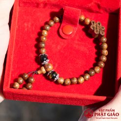 Vòng Tay Trầm Hương Mix Charm Trầm Tốc Như Ý Cát Tường Và Hạt Mã Não Đen 6mm  8 2 17