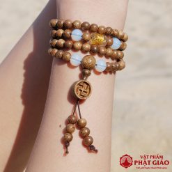 Vòng Tay Trầm Hương 108 Hạt Mix Charm Trầm Tốc Chữ Vạn 6mm 5 2 18