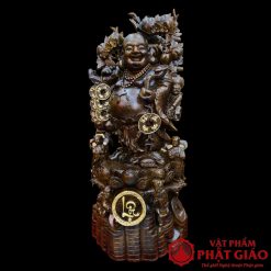 Tượng Di Lặc Gánh Đào Ngũ Phúc Gỗ Mun Cao 1m 2 2 9