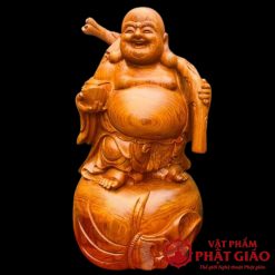 Tượng Di Lặc Vác Bố Đại Gỗ Hương Đá Cao 60cm 2 22
