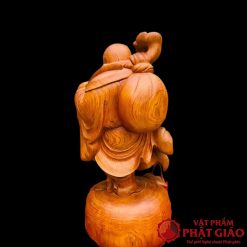 Tượng Phật Di Lặc Vác Gậy Như Ý Gỗ Hương Đá Cao 80cm 5 24 1