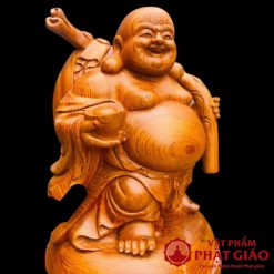 Tượng Di Lặc Vác Bố Đại Gỗ Hương Đá Cao 60cm 4 24