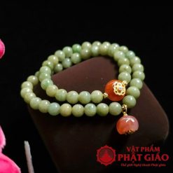 Vòng Đá Cẩm Thạch Xanh Mix Charm Hoa 2 3 21