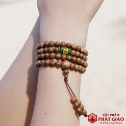 Vòng Tay Trầm Hương 108 Hạt Mix Charm Đá Trụ Tròn Tây Tạng 6mm 13 3 5 1