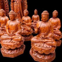 Bộ tượng Thất Phật Dược Sư Gỗ Hương Cao 70cm 3 4 1 1