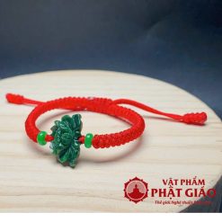 Vòng Mã Não Hoa Sen Tết Chỉ Đỏ 5 4 14