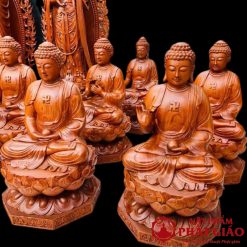 Bộ tượng Thất Phật Dược Sư Gỗ Hương Cao 70cm 4 4 2 1