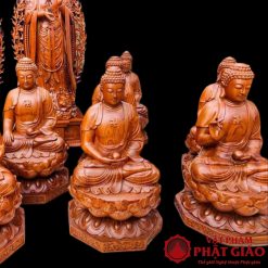 Bộ tượng Thất Phật Dược Sư Gỗ Hương Cao 70cm 10 5 2 1