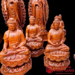 Bộ tượng Thất Phật Dược Sư Gỗ Hương Cao 70cm 9 6 1 1