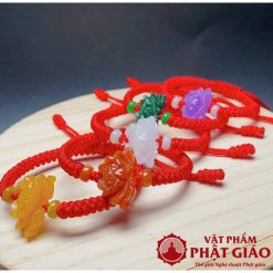 Vòng Mã Não Hoa Sen Tết Chỉ Đỏ 1 6 3