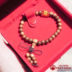 Vòng Tay Trầm Hương Tết Chữ Vạn Mix Charm Đá Trụ Tròn Vàng 6mm 5 L1050827 1 1