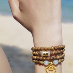 Vòng Tay Trầm Hương 108 Hạt Mix Charm Lư Thống Phong Thủy 6mm 4 L1050878 copy