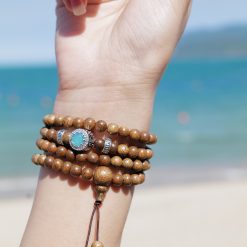 Vòng Tay Trầm Hương 108 Hạt Mix Charm Đá Mắt Mèo 6mm 5 L1050890 1