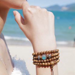 Vòng Tay Trầm Hương 108 Hạt Mix Charm Đá Mắt Mèo 6mm 6 L1050892 1