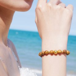 Vòng Tay Trầm Hương Mix Charm Bi Kim Tiền Mạ Vàng 6mm 8 L1050933 1 1