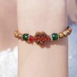 Vòng Tay Trầm Hương Mix Charm Trầm Tốc Như Ý Cát Tường Và Hạt Mã Não Xanh Lục 6mm 5 L1050938 1