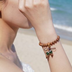 Vòng Tay Trầm Hương Tết Chữ Vạn Mix Charm Cỏ Bốn Lá Xanh 6mm 5 L1050951 1