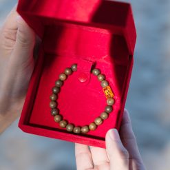 Vòng Tay Trầm Hương Mix Charm Đá Trụ Tròn Tây Tạng Vàng 8mm 3 L1060071 1