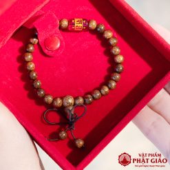 Vòng Tay Trầm Hương Tết Chữ Vạn Mix Charm Đá Trụ Tròn Đỏ 6mm 5 L1060087 1