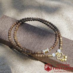 Vòng Tay Trầm Hương 108 Hạt Mix Charm Lư Thống Phong Thủy 6mm 1 L1060189 copy