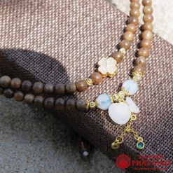 Vòng Tay Trầm Hương 108 Hạt Mix Charm Túi Tiền Tài Lộc Trắng 6mm 2 L1060201 1