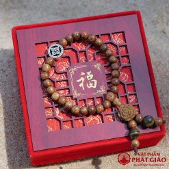 Vòng Tay Trầm Hương Mix Charm Bánh Xe Pháp Luân Bạc Và Hoa Trầm Tốc 6mm 3 L1060222