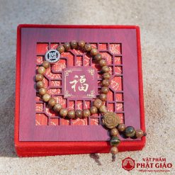 Vòng Tay Trầm Hương Mix Charm Bánh Xe Pháp Luân Bạc Và Hoa Trầm Tốc 6mm 1 L1060223