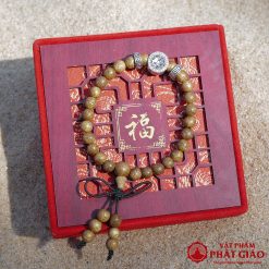 Vòng Tay Trầm Hương Tết Chữ Vạn Mix Charm Đá Mắt Mèo Trắng 6mm 5 L1060245 1