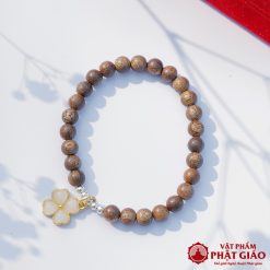 Vòng Tay Trầm Hương Mix Charm Cỏ Bốn Lá 6mm 1 L1060281
