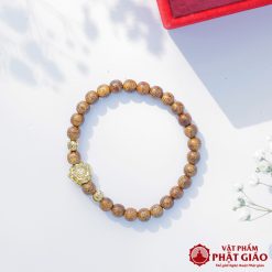 Vòng Tay Trầm Hương Mix Charm Hoa Sen Vàng 6mm  6 L1060297