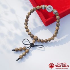 Vòng Tay Trầm Hương Tết Chữ Vạn Mix Charm Đá Mắt Mèo Trắng 6mm 3 L1060301 1