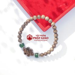 Vòng Tay Trầm Hương Mix Charm Trầm Tốc Như Ý Cát Tường Và Hạt Mã Não Xanh Lục 6mm 1 L1060305 1