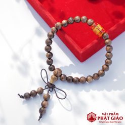 Vòng Tay Trầm Hương Tết Chữ Vạn Mix Charm Đá Trụ Tròn Vàng 6mm 3 L1060311 1