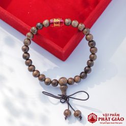 Vòng Tay Trầm Hương Tết Chữ Vạn Mix Charm Đá Trụ Tròn Đỏ 6mm 4 L1060312 1