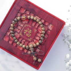 Vòng Tay Trầm Hương Tết Chữ Vạn Mix Charm Đá Trụ Tròn Đỏ 6mm 2 L1060314 1 1