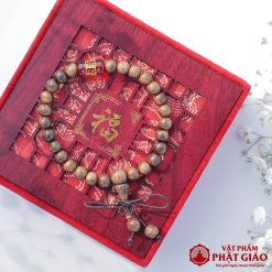 Vòng Tay Trầm Hương Tết Chữ Vạn Mix Charm Đá Trụ Tròn Đỏ 6mm 1 L1060314 1