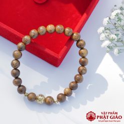 Vòng Tay Trầm Hương Mix Charm Bi Kim Tiền Mạ Vàng 6mm 4 L1060316 1 1