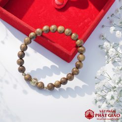 Vòng Tay Trầm Hương Mix Charm Bi Kim Tiền Mạ Vàng 6mm 3 L1060317 2