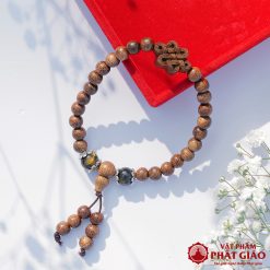 Vòng Tay Trầm Hương Mix Charm Trầm Tốc Như Ý Cát Tường Và Hạt Mã Não Đen 6mm  3 L1060321