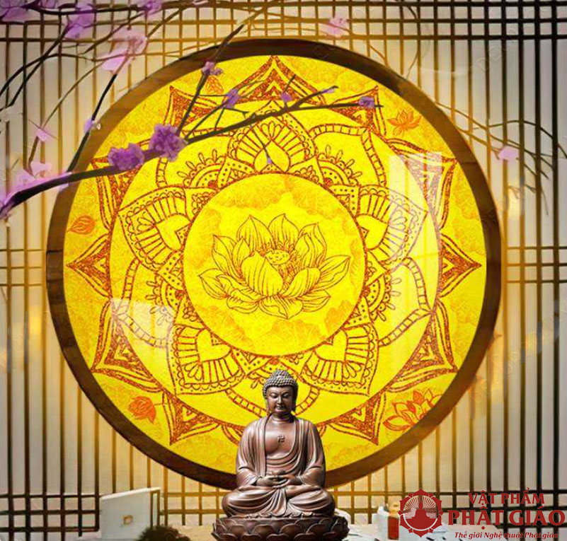 Đèn Hào Quang Tròn In Tranh Trúc Chỉ Mandala Hoa Sen TC7 10 Screenshot 6