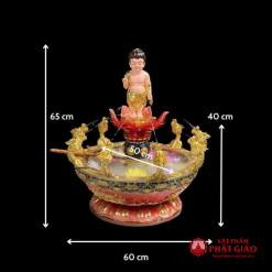 chau tam phat cuu long composite mau do duong kinh 60cm 70cm vat pham phat giao la boi 3