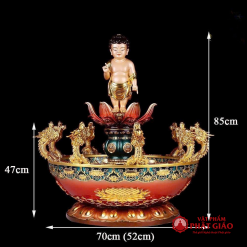 chau tam phat cuu long composite mau do duong kinh 60cm 70cm vat pham phat giao la boi 4