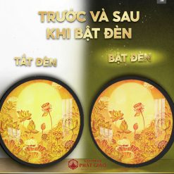 Đèn Hào Quang Tròn In Tranh Trúc Chỉ Hồ Sen TC325 6 den hao quang tron in tranh truc chi 5 2 2