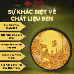 Đèn Hào Quang Tròn In Tranh Trúc Chỉ Mandala Hoa Sen 8 Cánh TC54 7 den hao quang tron in tranh truc chi 6 1