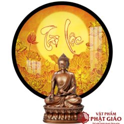 den hao quang tron in tranh truc chi chu tai loc hoa sen mau 1