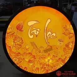 den hao quang tron in tranh truc chi chu tai loc hoa sen mau 2